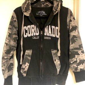 Letterman Style Zipper Hoodie